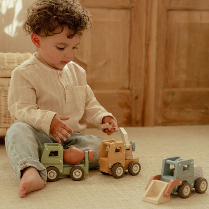 Giocattolo Little Dutch bulldozer in legno con ruote in gomma