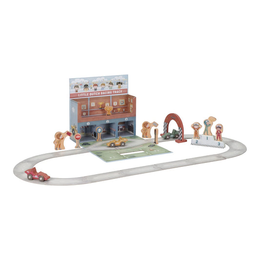 Little Dutch Wooden Racetrack in Play Case pista auto multicolore per bambini