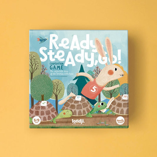 Londji gioco da tavolo Ready Steady Go cooperativo bambini 5+ anni ispirato alla favola della lepre e della tartaruga