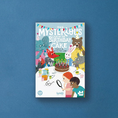 Puzzle investigativo Londji The Mysterious Case of the Birthday Cake per bambini con gioco mistero