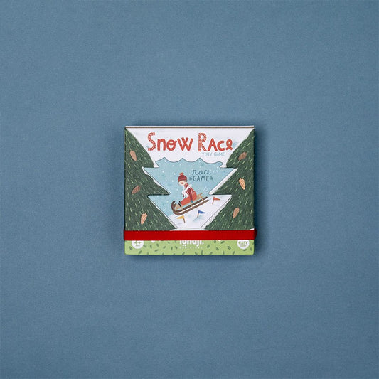 Gioco da tavolo Londji Tiny Game Snow Race con slitte e percorso sulla neve per bambini