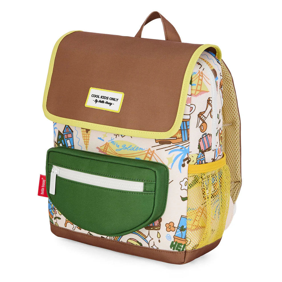 Zaino Bambini Hello Hossy San Francisco (2–5 Anni) – Impermeabile, Riciclato, Compatibile A4