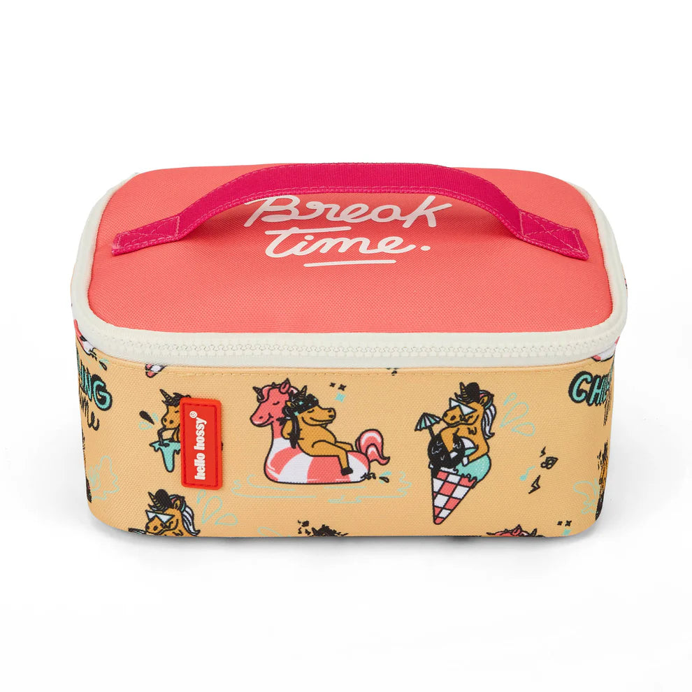 Lunch Bag Unicorn Hello Hossy borsa termica per bambini con interno isotermico e fantasia unicorno per scuola e gite