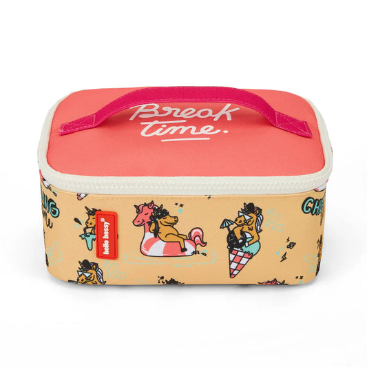 Lunch Bag Unicorn Hello Hossy borsa termica per bambini con interno isotermico e fantasia unicorno per scuola e gite
