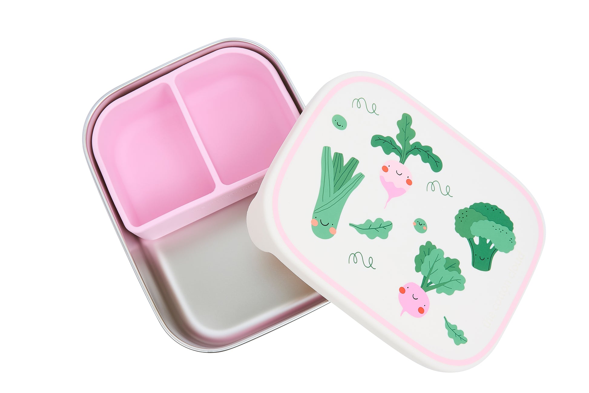 Lunch box in acciaio inox con scomparti removibili Veggie Pals per bambini