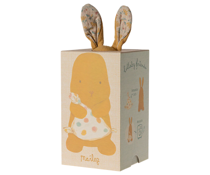 Coniglietto giallo carillon Maileg Lullaby Friends in cotone e lino