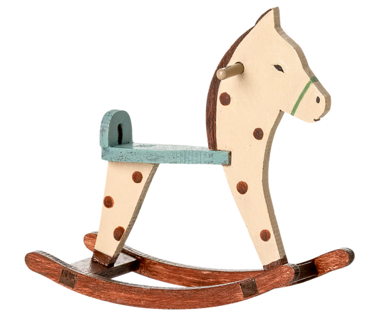 Cavallo a dondolo in legno maculato per topolini Maileg – accessorio AI25
