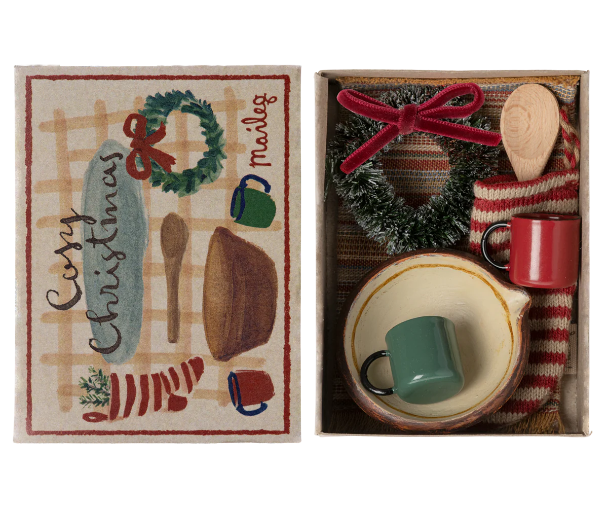 Accessori natalizi Maileg Set Cosy Christmas nella casa di pan di zenzero per topolini