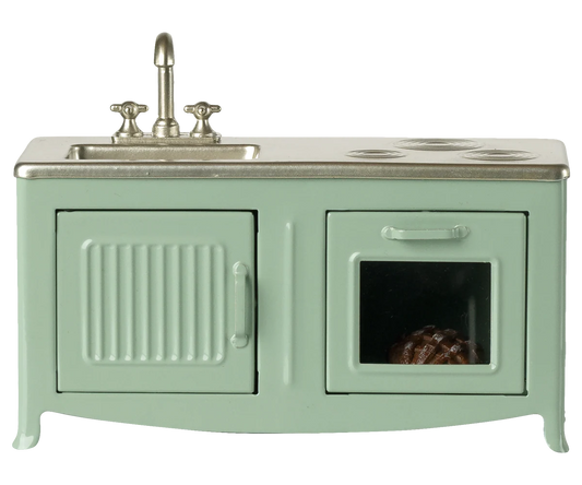 Cucina Maileg per topo color menta con forno e lavello