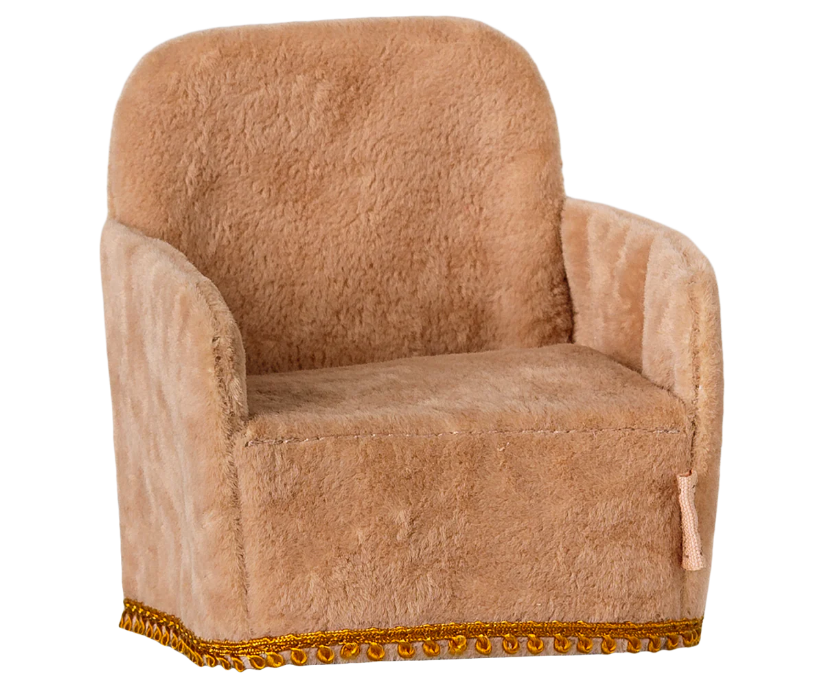 Poltrona Maileg color cipria per topolini – arredo casa delle bambole