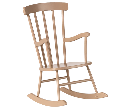 Sedia a dondolo miniatura Maileg Dark Sand in metallo per coniglietti e teddy family