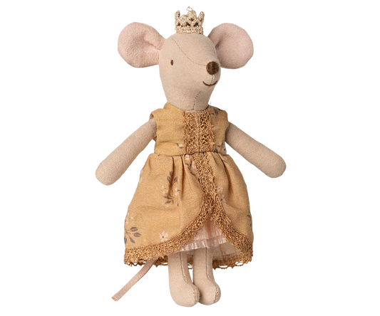 Topo Maileg principessa sorella maggiore con abito elegante e corona dorata