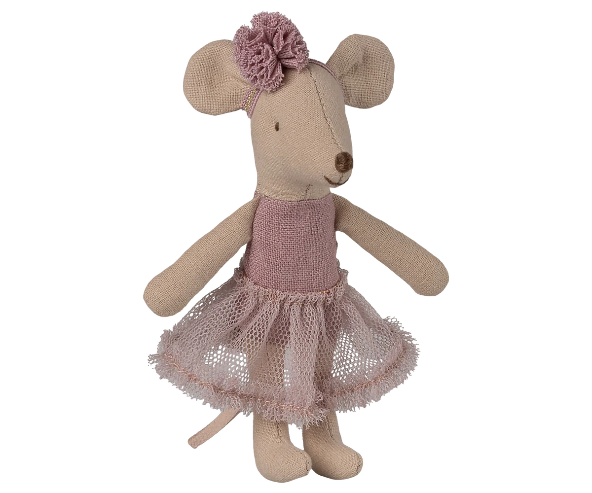 Maileg topolina ballerina little sister heather 11 cm con tutù rosa