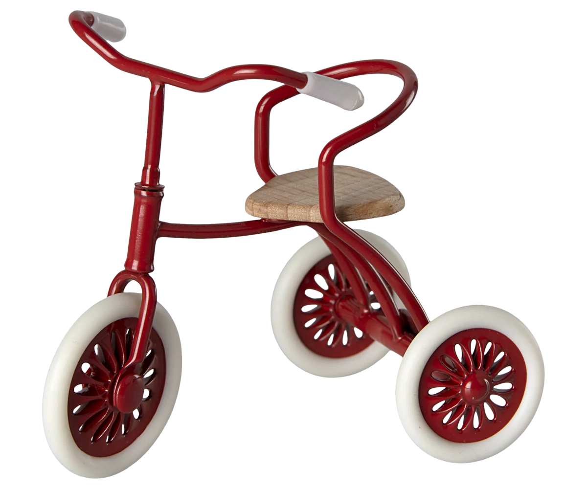 Triciclo Maileg rosso per topolini con mani magnetiche