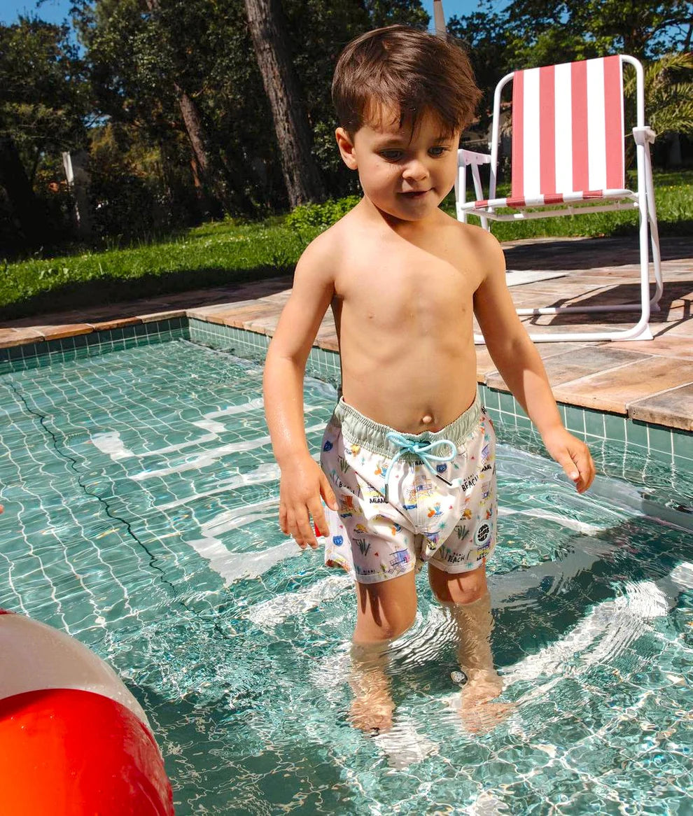 Costume Bambino Hello Hossy Miami Beach – Boxer Mare Anti-UV Regolabile