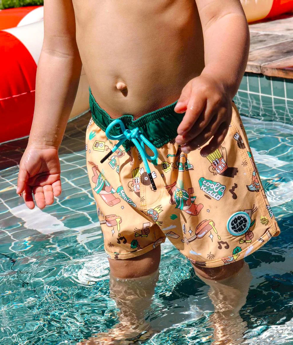 Costume Bambino Hello Hossy Music Festival – Boxer Mare Anti-UV Regolabile