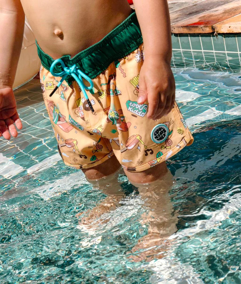 Costume Bambino Hello Hossy Music Festival – Boxer Mare Anti-UV Regolabile