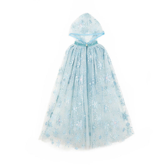 mantello principessa ghiaccio Ratatam blu con cappuccio e dettagli scintillanti