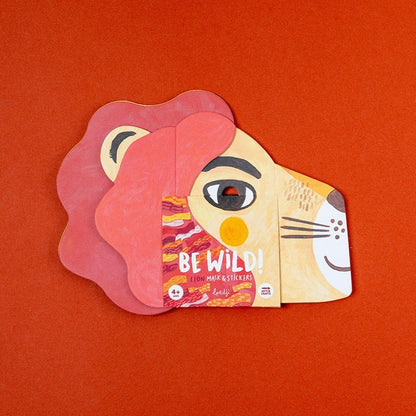 Maschera Leone Londji con 150 adesivi colorati, attività creativa ed eco-friendly per bambini dai 4 anni