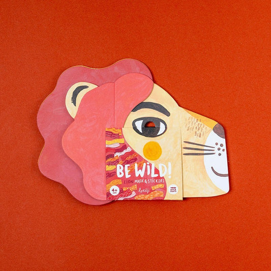 Maschera Leone Londji con 150 adesivi colorati, attività creativa ed eco-friendly per bambini dai 4 anni