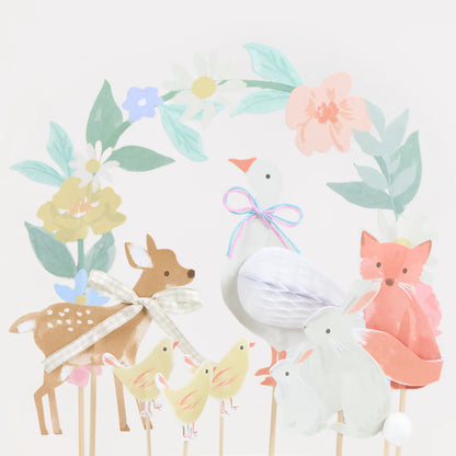 Cake Topper Meri Meri Animali del Bosco – Decorazioni Torta (Set da 8)