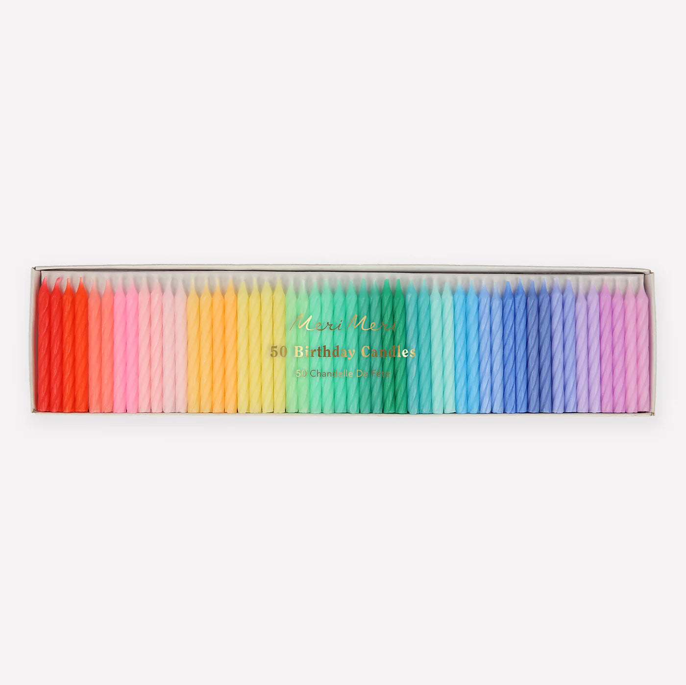 Meri Meri Candeline Mini Arcobaleno Twisted – Set 50 Pezzi Multicolor