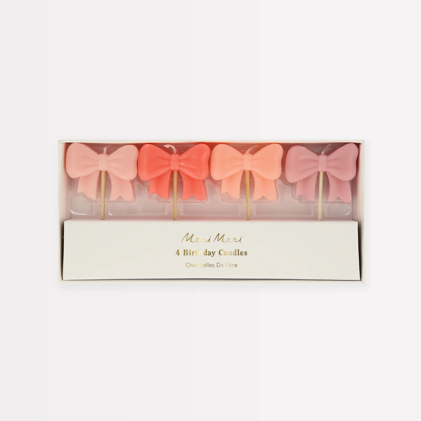 Meri Meri – Candele Fiocco Rosa per Torta (x4)
