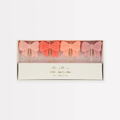 Meri Meri – Candele Fiocco Rosa per Torta (x4)