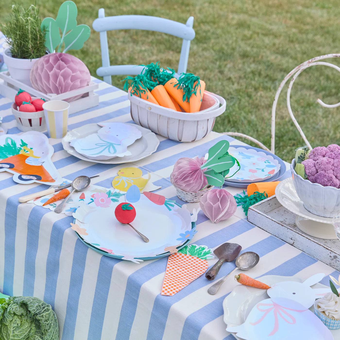Meri Meri Piatti Pasqua Animali – Set 8 Piatti Sagomati Coniglietti e Pulcini