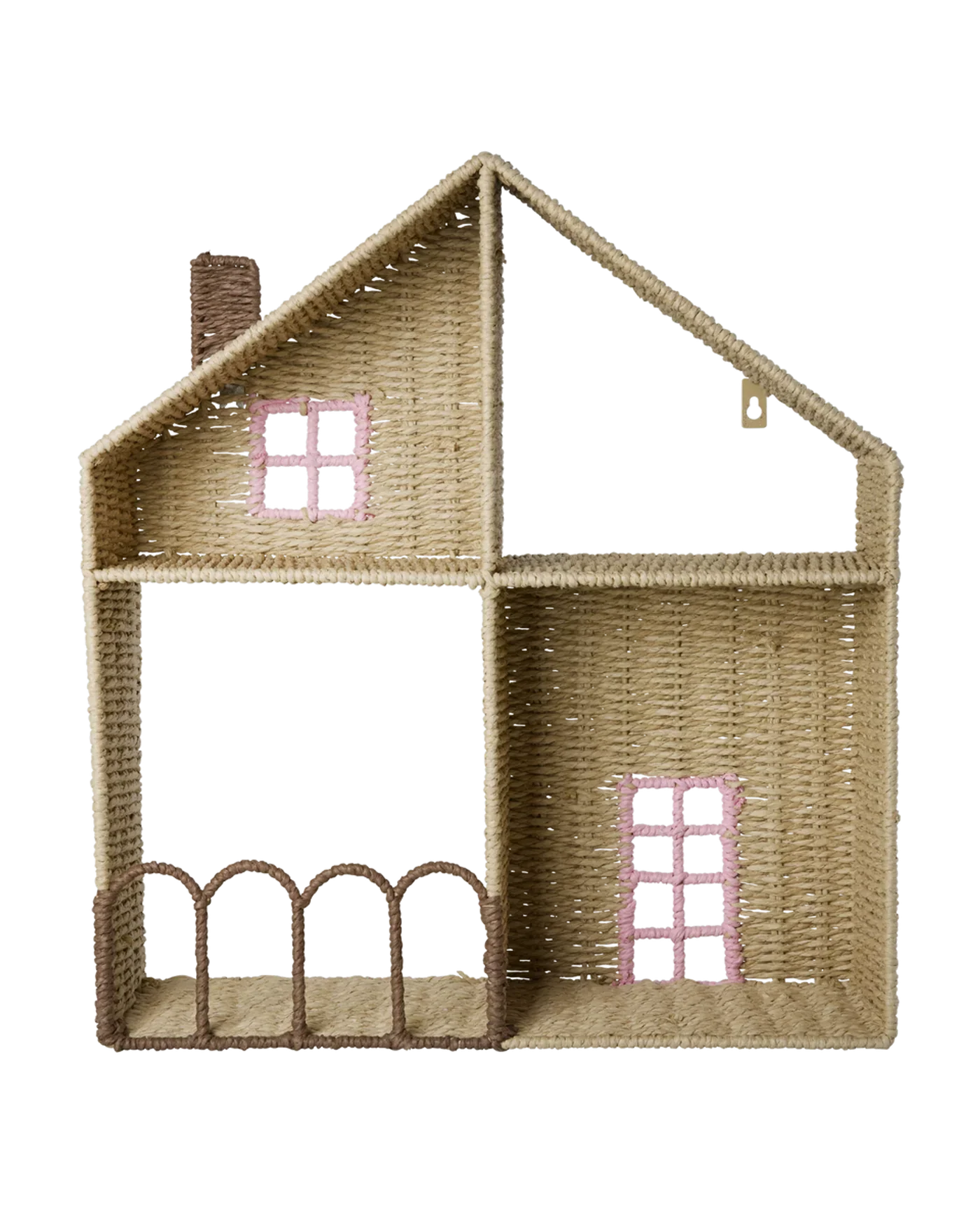 Mensola a muro a forma di casetta rosa Rice Denmark per cameretta bambini