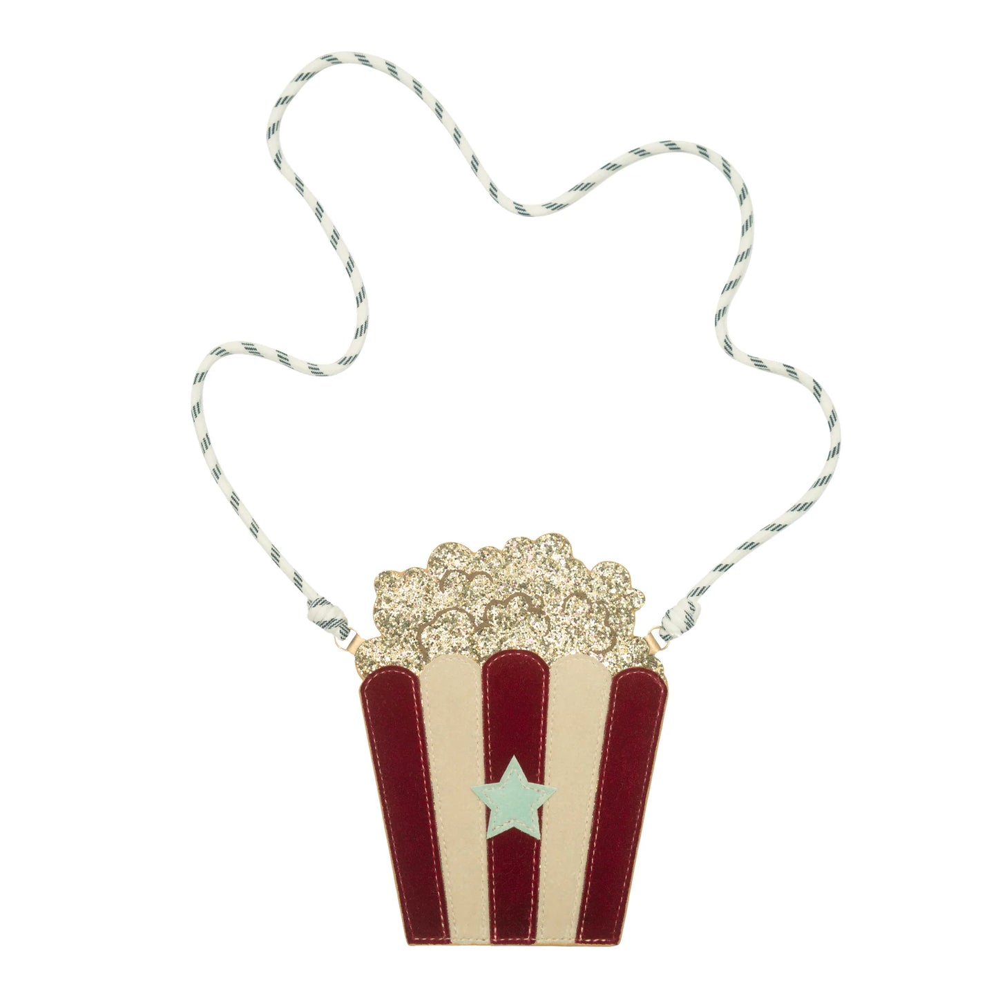Borsetta Mimi & Lula Popcorn glitter oro e rosso con tracolla regolabile