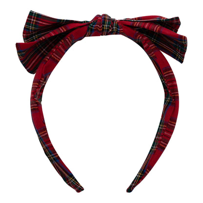 Cerchietto con fiocco Mimi & Lula Tartan Edie rosso