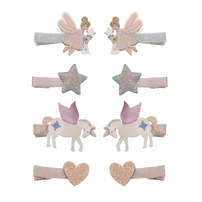 Set 8 fermagli capelli bambina Dreamy Fairy Mimi & Lula con fate unicorni stelle e cuori