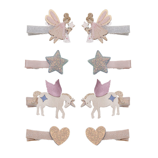 Set 8 fermagli capelli bambina Dreamy Fairy Mimi & Lula con fate unicorni stelle e cuori