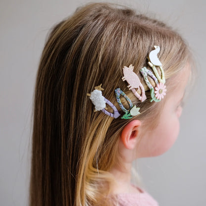 Bambina con fermagli Mimi & Lula Farmyard mini clic clac con animali nei capelli