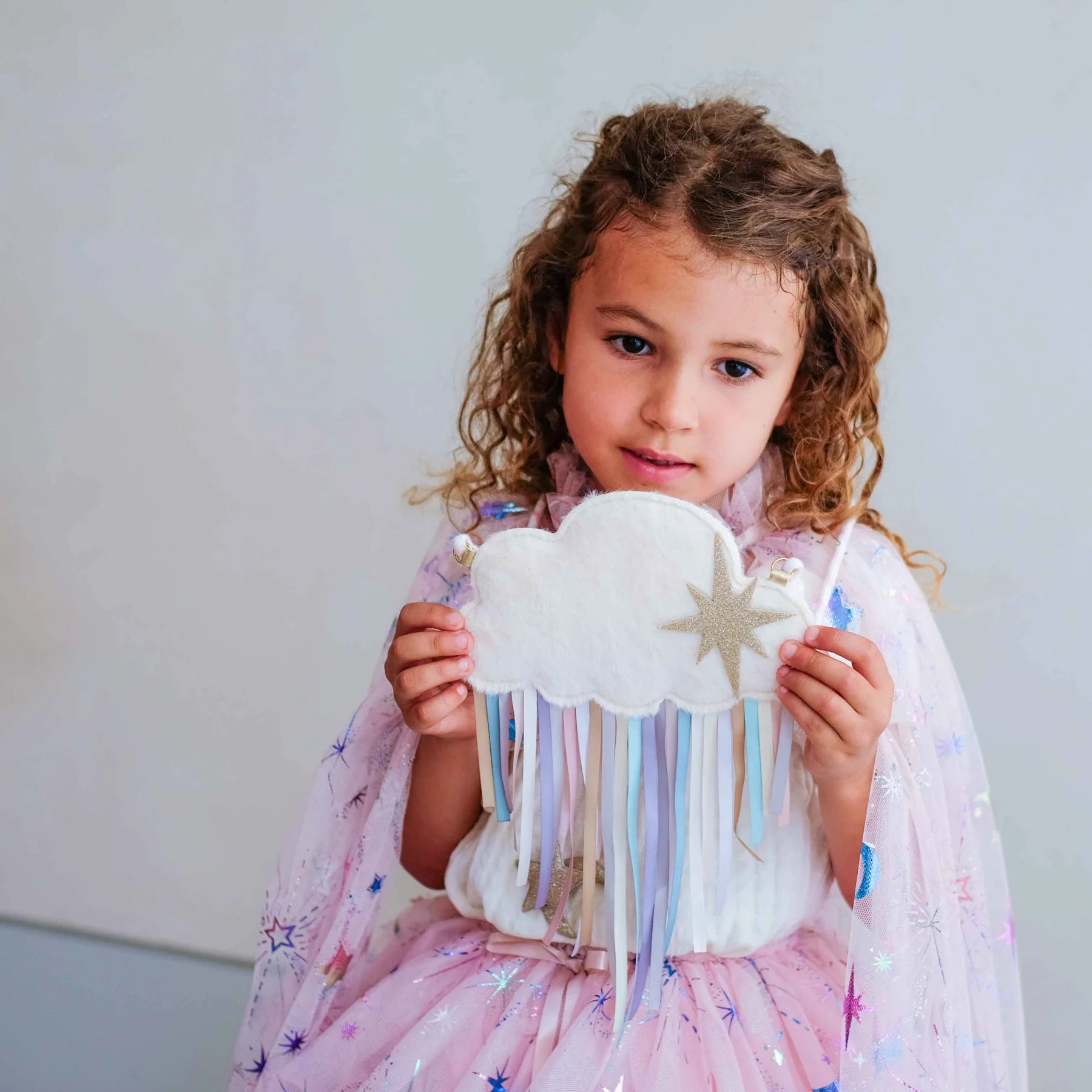 Borsetta nuvola bambina Mimi & Lula Fluffy Cloud con nastri arcobaleno