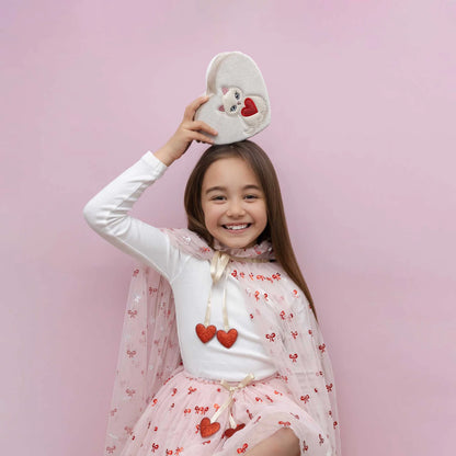 Borsa cuore bambina Mimi & Lula in velluto con gattino
