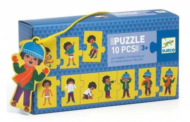 Djeco Puzzle 10 pezzi - Mi vesto - Impariamo divertendoci - Apple Pie