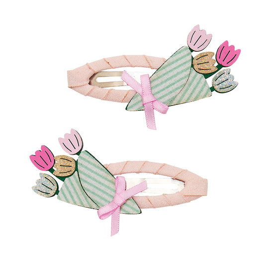 Mollette capelli bambina Mimi & Lula Bouquet clic clacs con tulipani colorati