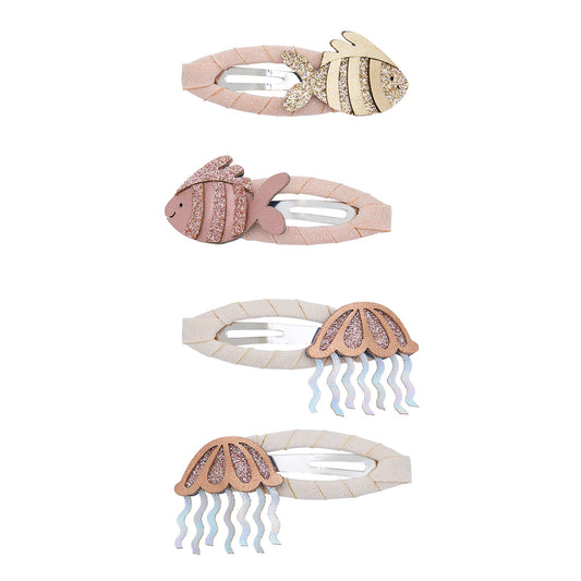 Mollette capelli bambina Mimi & Lula Fishy Friends clic clacs con pesci e meduse glitterate