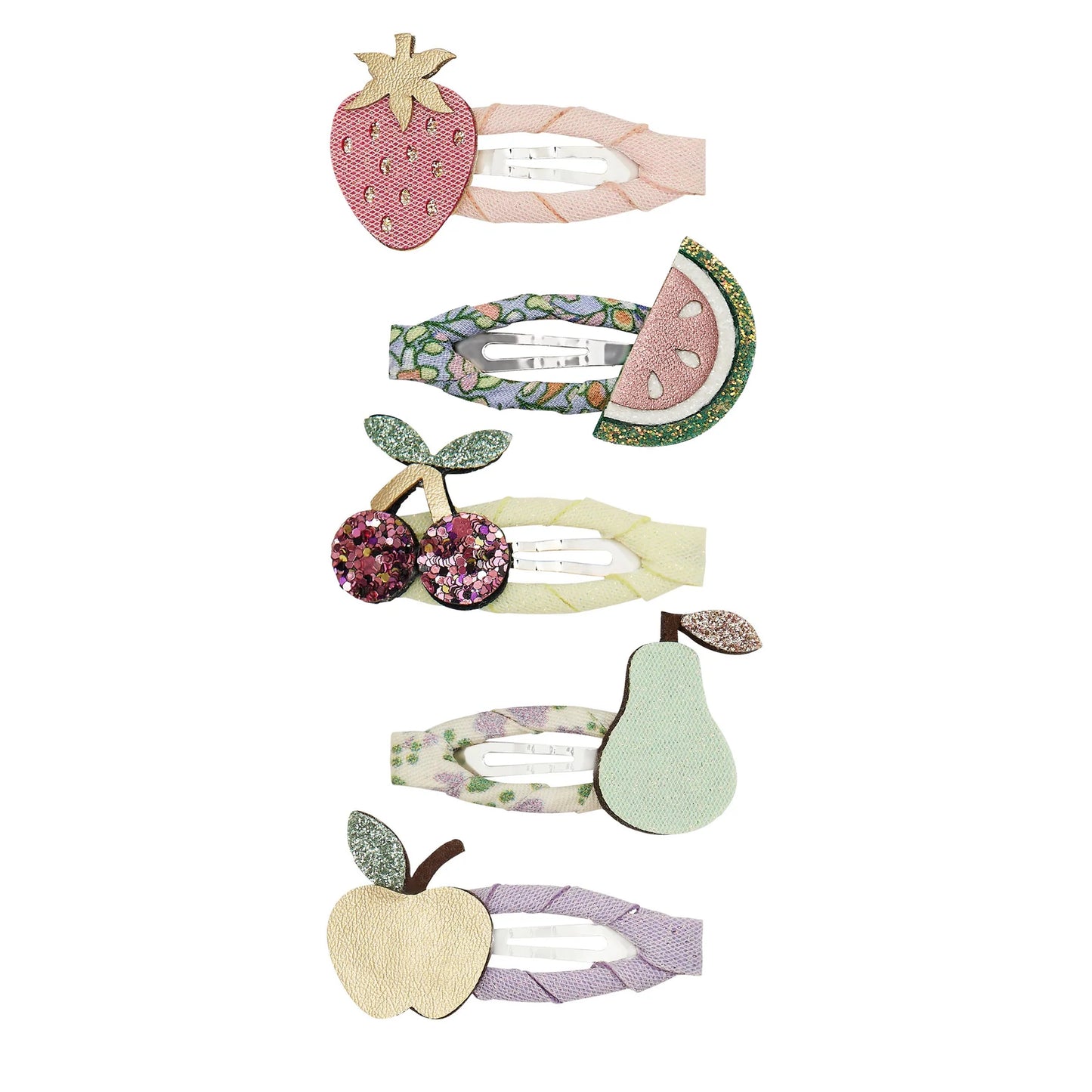 Mollette capelli bambina Mimi & Lula Fruit Salad con fragola ciliegie mela pera e anguria glitterate