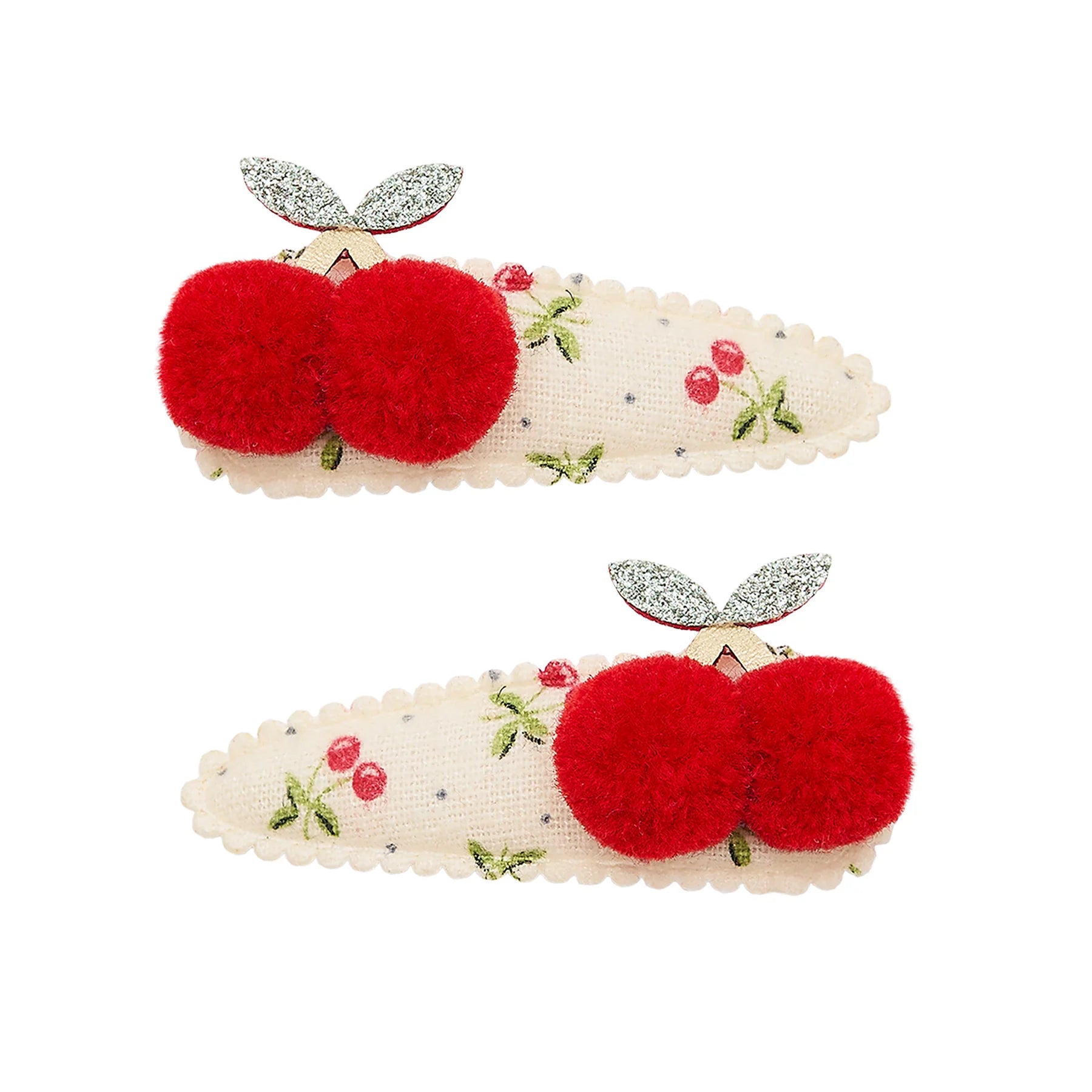 Mollette capelli bambina Mimi & Lula Pom Pom Cherries clic clacs con ciliegie pom pom