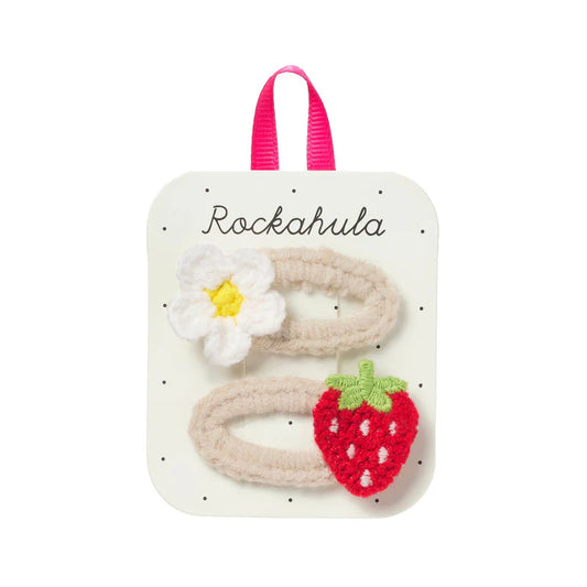 Mollette per capelli bambina Rockahula crochet fragolina e margherita