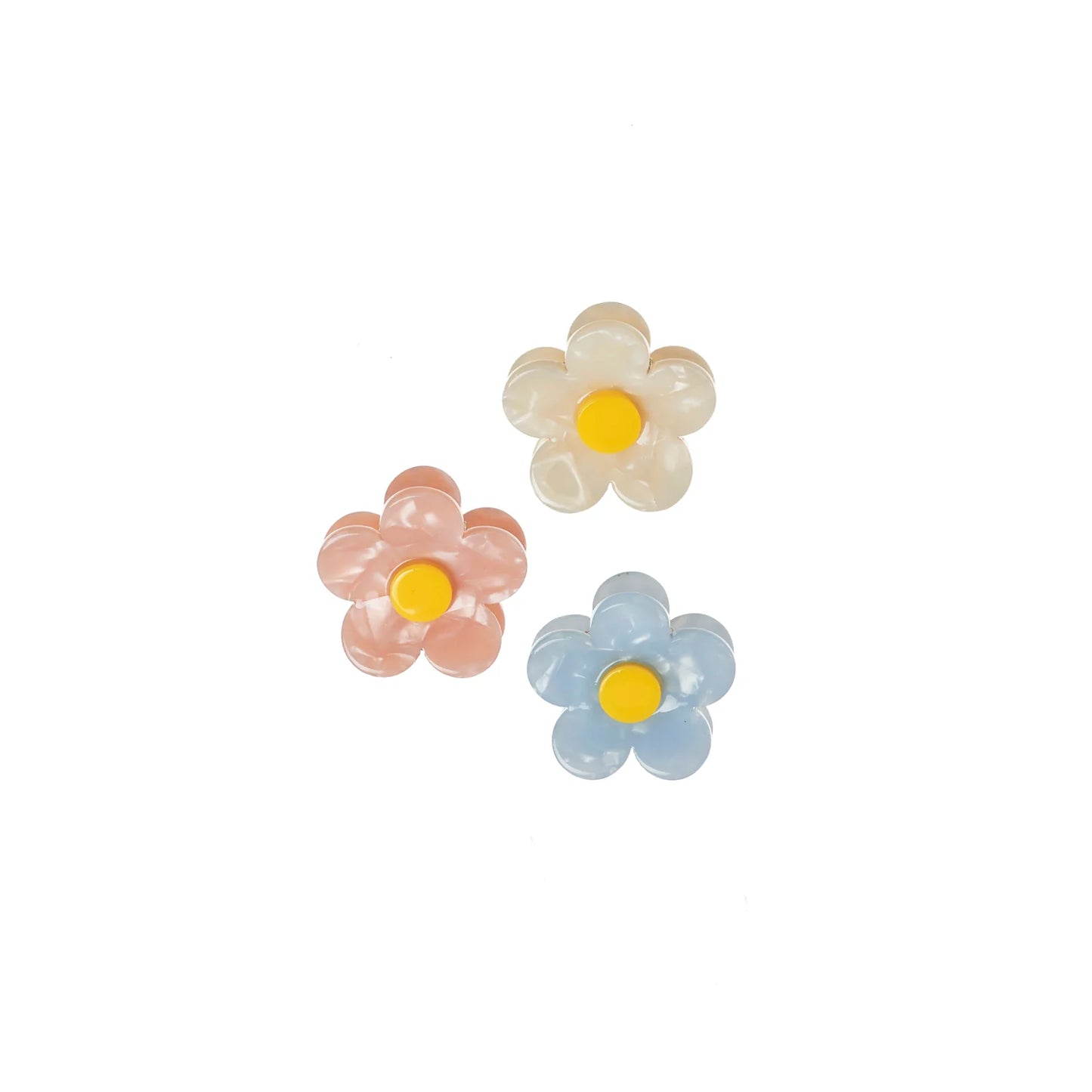 Mollette a pinza bambina Rockahula Mini Daisy in acetato perlato a forma di fiore