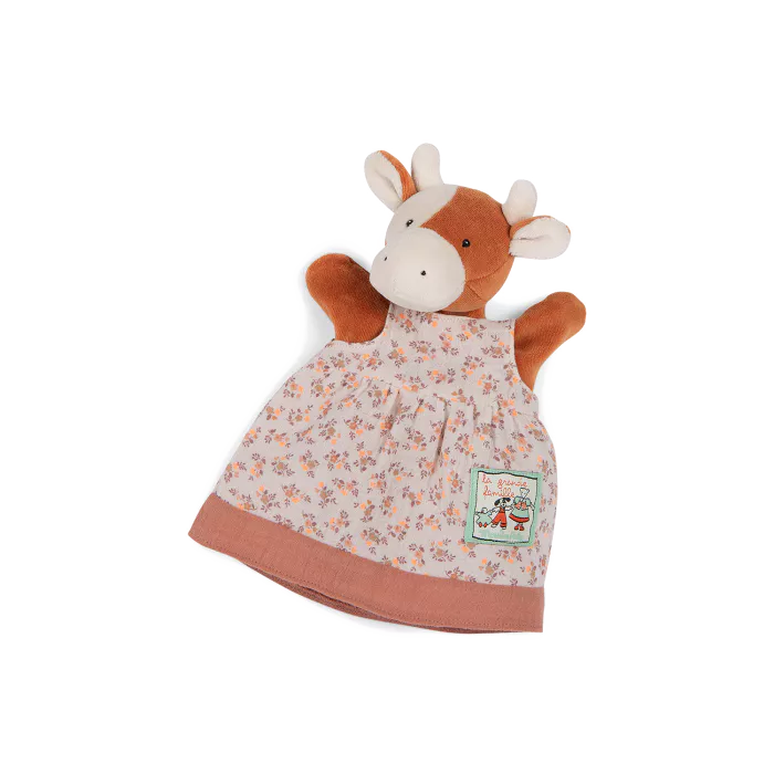 Marionetta Charlotte la Mucca con vestito a fiori – Moulin Roty La Grande Famille