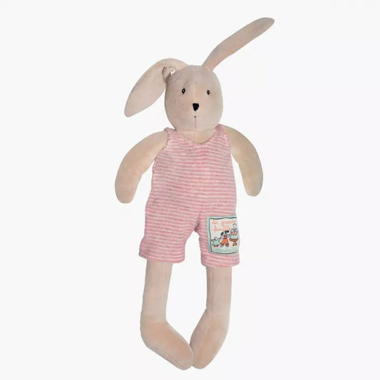 Peluche Moulin Roty coniglio Sylvain 30 cm in tessuto morbido, collezione La Grande Famille