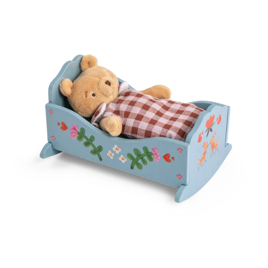 Moulin Roty Culla in legno con materassino a quadretti – Collezione Les Minouchkas