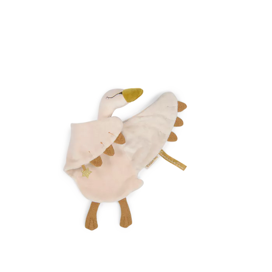 Doudou cigno oro Moulin Roty La Petite École de Danse in velluto crema con becco dorato 30 cm