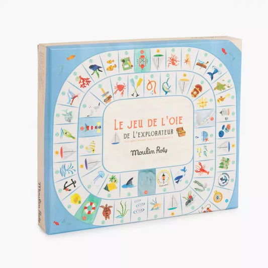 Gioco dell’oca Moulin Roty Les Grands Explorateurs con barchette e dadi