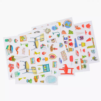 Quaderno creativo Moulin Roty La Grande Famille con stickers e pagine da colorare